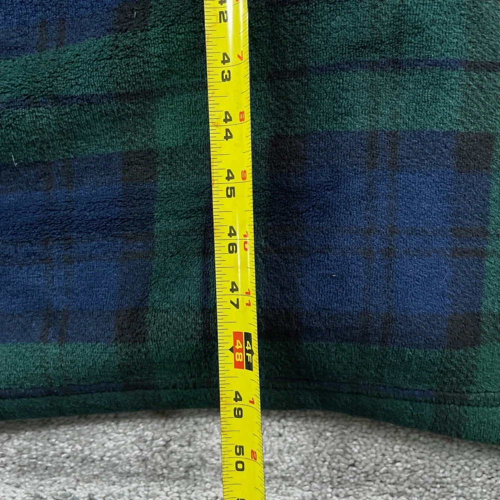 Polo Ralph Lauren Robe Mens Large Green Blackwatch Plaid Thick Fleece Belted